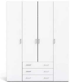 Fehér ruhásszekrény 154x200 cm Space – Tvilum