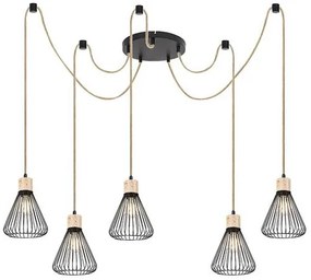 RÁBALUX 3150 FARFALLE Vintage Függesztett Lámpa Fekete E27 IP20