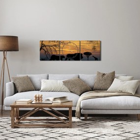 Safari képe (órával) (90x30 cm)