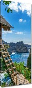 Vászonkép 40x100 Faház Tenger