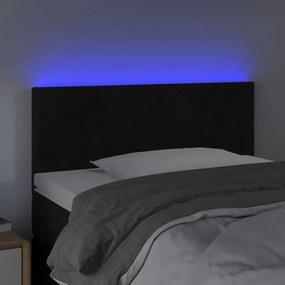 fekete bársony LED-es fejtámla 100x5x78/88 cm