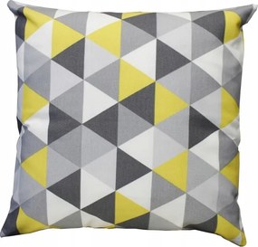 Díszpárnahuzat 40x40 Háromszögek Szürke Sárga prémium dekoratív párnahuzat