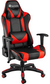 tectake 403207 twink irodai szék - fekete/piros