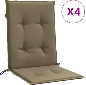 vidaXL 4 db melange tópszínű szövet háttámlás székpárna 100x50x4 cm