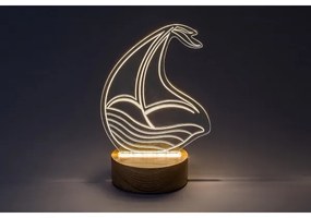 Rabalux 76001 - AKALI LED gyerek asztali lámpa 2W 5V 3000K bükk hajó