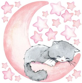 Magic Cat gyerek rózsaszín falmatrica - Ambiance