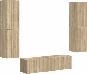 vidaXL TV szekrény garnitúra 6 pcs Sonoma tölgy Faanyag