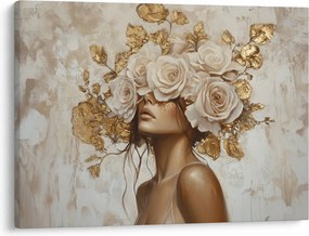 Kép - Lány rózsákkal (70x50 cm)
