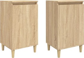 vidaXL 2 db sonoma tölgy színű szerelt fa éjjeliszekrény 40x35x70 cm