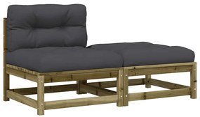 vidaXL kerti karfa nélküli kanapé párnával és lábtartóval