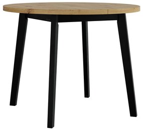 Asztal Victorville 358Fekete, Artisan tölgy, 75cm, Hosszabbíthatóság, Laminált forgácslap, Fa