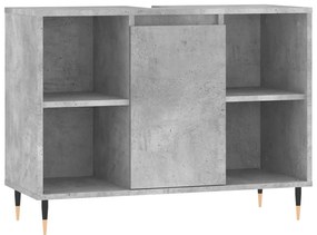 betonszürke szerelt fa fürdőszobaszekrény 80 x 33 x 60 cm