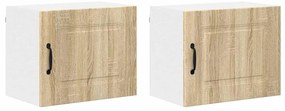 Fali konyhaszekrény 2 pcs Sonoma tölgy 50 x 31 x 40 cm Faanyag