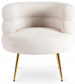 Designer Fotel Krém Bouclé Szövettel. PRESTON