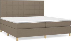 vidaXL tópszínű szövet rugós ágy matraccal 200 x 200 cm