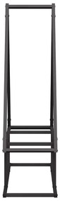 fekete hidegen hengerelt acél tűzifatároló 80x25x90 cm