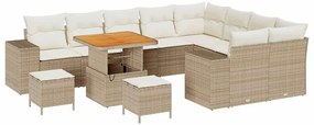 vidaXL Kerti Kanapé Szett párnával tárolóval 12 pcs Beige és krém
