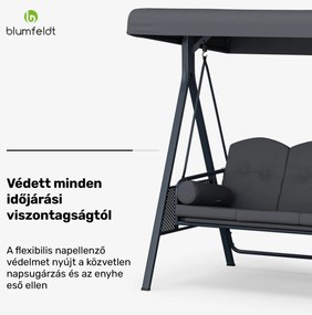 GranSway, hollywoodi hinta, 3 üléses, egyénileg állítható, porszórt acél, időjárásálló