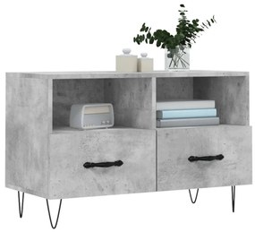 betonszürke szerelt fa TV-szekrény 80 x 36 x 50 cm
