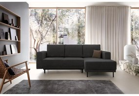 Sarokkanapé Rodriguez mini (J) (sötétszürke + fekete). 1099134