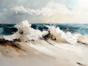 Vászonkép Canvas Tengerész Tájkép Víz Hullámok Vihar 100x75