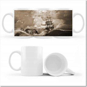 Fotó bögre Vihar Tenger Hajó Tájkép