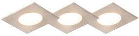 3 db négyzet alakú acél beépített spotlámpa LED-del IP65 - Simply