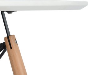 Étkezőasztal, fehér/matt/bükk, átmérő 120 cm, DEMIN NEW