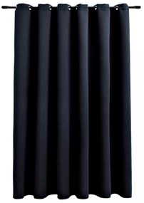 vidaXL fekete sötétítőfüggöny fémkarikákkal 290 x 245 cm