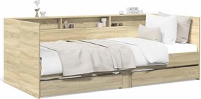 vidaXL sonoma tölgy színű fém ágykeret matrac nélkül 90x190 cm