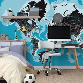 Öntapadó tapéta modern világtérkép