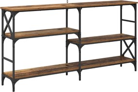 vidaXL Konzolasztal polcokkal Öreg fa 150 x 29 x 76,5 cm Faanyag