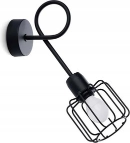 Sollux Beluci ipari fali lámpa, fekete