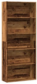 antik fa színű szerelt fa könyvszekrény 80 x 30 x 189 cm