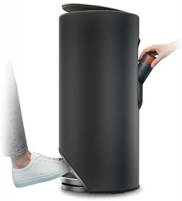 Matt fekete fém pedálos szemetes 30 l Arc – Joseph Joseph