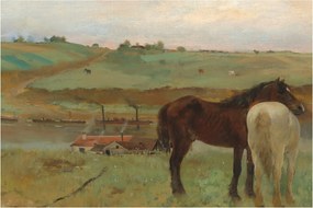 Kép - Edgar Degas, Horses in a Meadow, reprodukciók (90x60 cm)