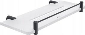 Nimco Bormo fekete fürdőszobai polc szegéllyel, króm, 30 cm Brc X430-X-90