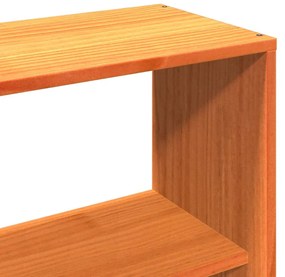viaszbarna tömör fa könyvespolcos ágy matrac nélkül 160 x 200cm