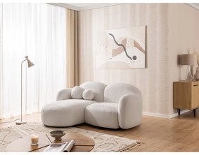 Krémszínű buklé sarokkanapé (bal oldali-heverő résszel) Orbit – Ropez