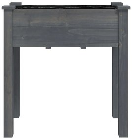 szürke tömör fenyőfa kerti ültetőláda béléssel 71 x 37 x 76 cm
