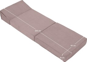 Összecsukható matrac/fotel, 2 az 1-ben, rózsaszín, MALEN