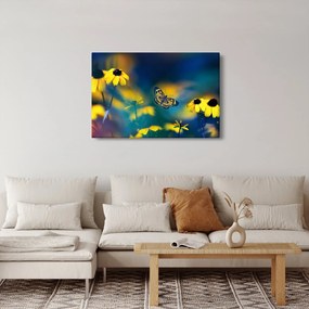 Kép - Sárga pillangó virággal (90x60 cm)