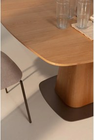 Étkezőasztal tölgyfa dekorral 120x120 cm Etel – MOME