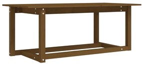 Mézbarna tömör fenyőfa dohányzóasztal 110 x 55 x 45 cm