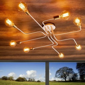 Felületre szerelhető csillár TRUVA 8xE27/40W/230V fehér/arany