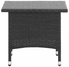 fekete polyrattan teázóasztal 50 x 50 x 47 cm