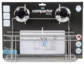 Ezüstszínű öntapadós fém fürdőszobai polc Bestlock Bath – Compactor