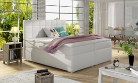 Franciaágy Boxspring 140 cm Abbie (fehér) (matracokkal). 1027410