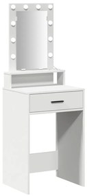 LED világítású sminkasztal Fehér 50x41x140 cm