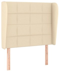 krémszínű szövet fejtámla szárnyakkal 93 x 23 x 118/128 cm